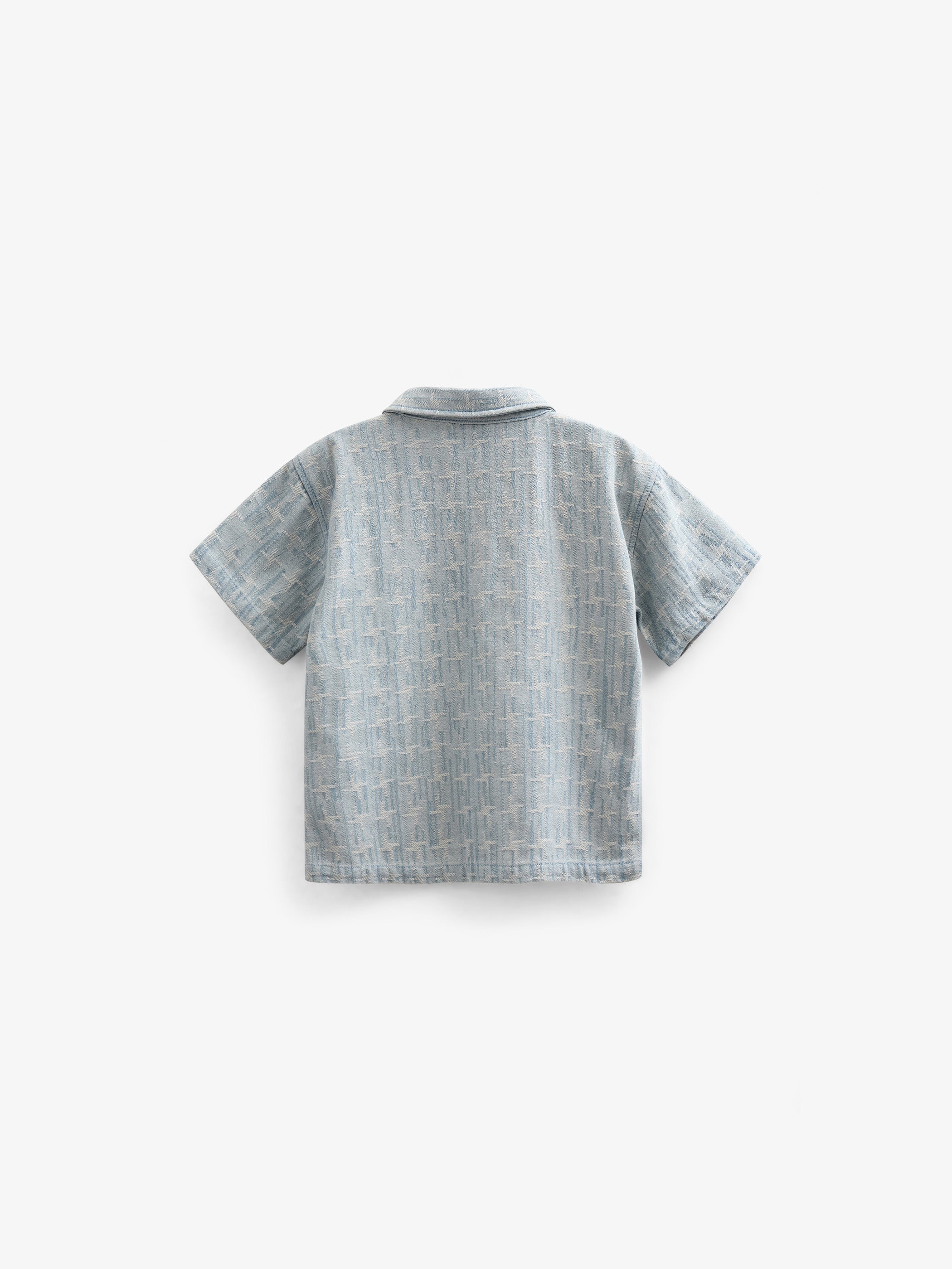 Jacquard-Denim-Kurzarmhemdjacke - Kids - Blue Denim | 101060 Kyle