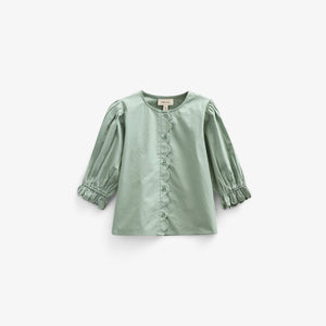 Popelinebluse mit Muschelkante - Tween - Dusty Green | 101078 Joy