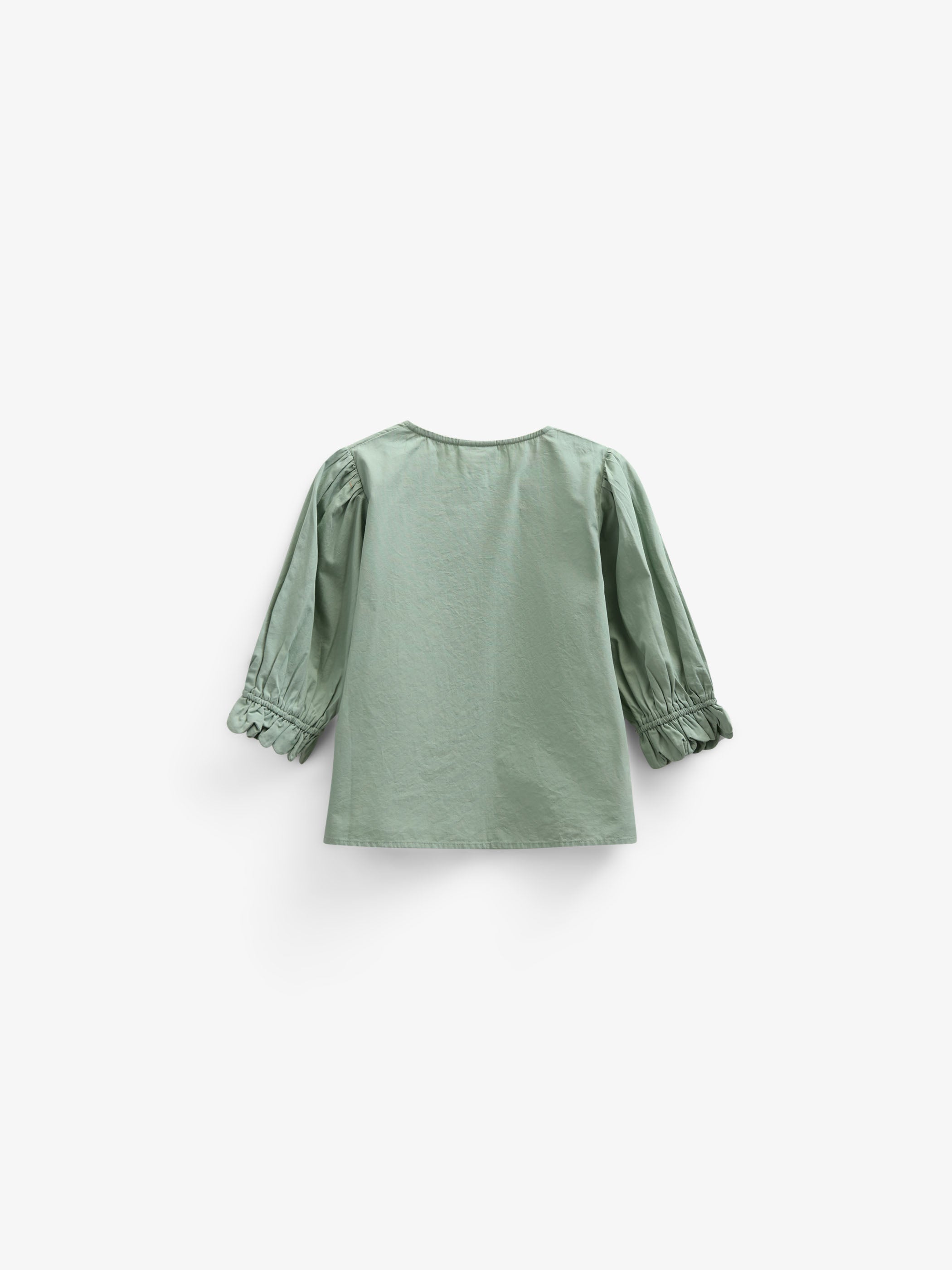 Popelinebluse mit Muschelkante - Kids - Dusty Green | 101047 Joy