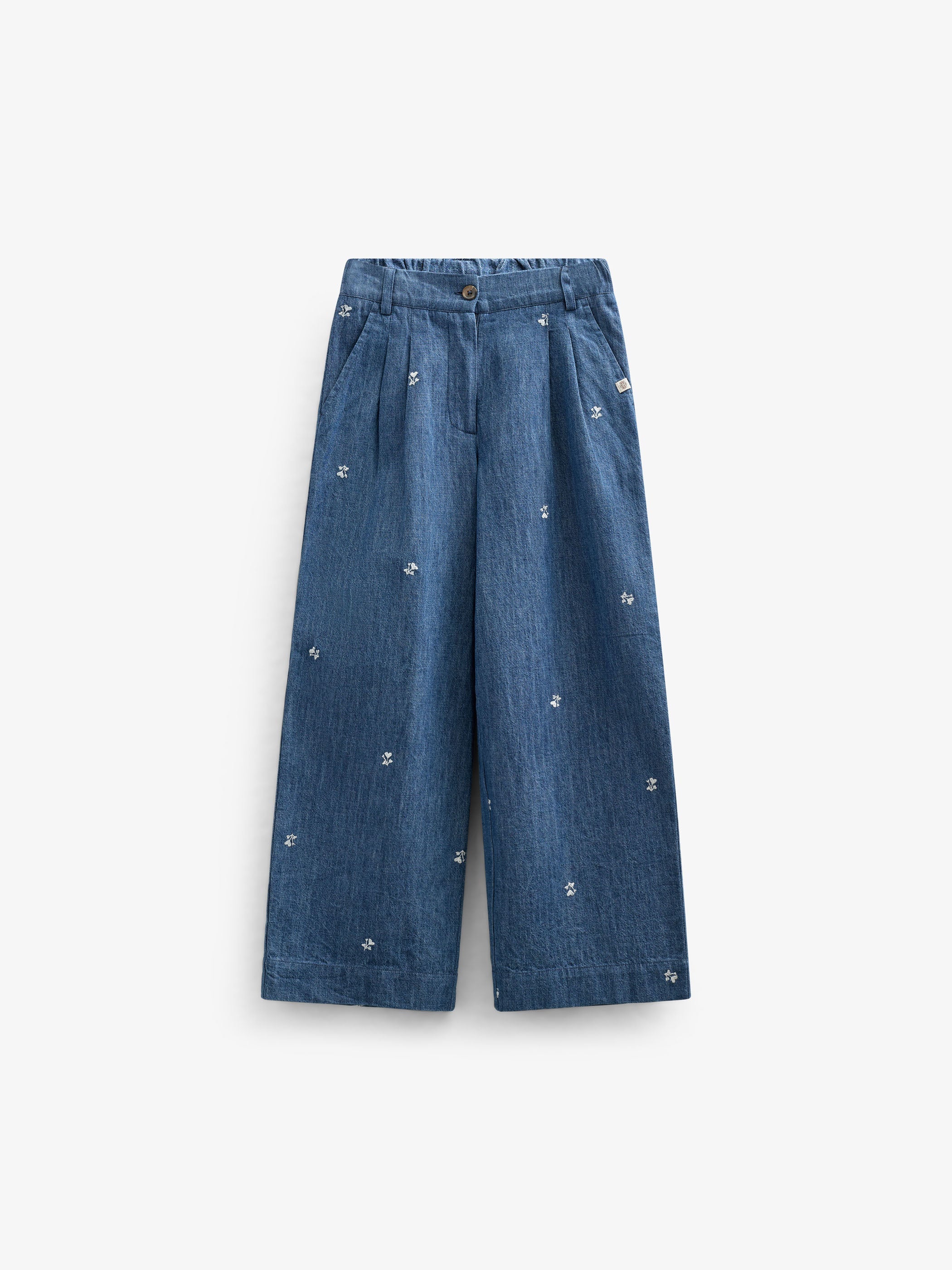 Bestickte Leichte Denim-Hose - Tween - Blue Denim | 101081 Isabella