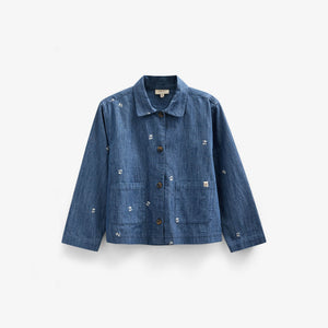 Bestickte Leichte Denim-Hemdenjacke - Tween - Blue Denim | 101082 Isabella