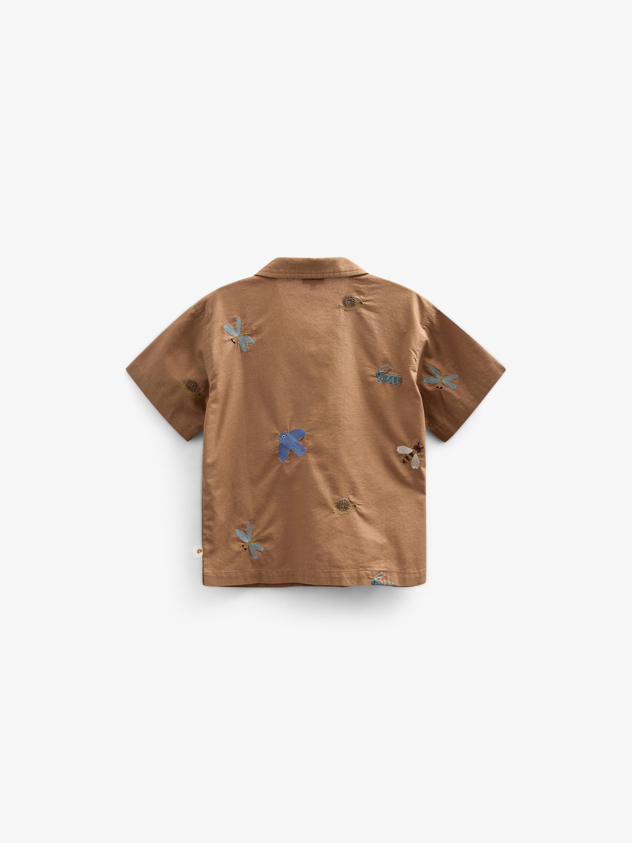 Besticktes Kurzarm-Baumwollhemd - Tween - Coconut | 101097 Erik