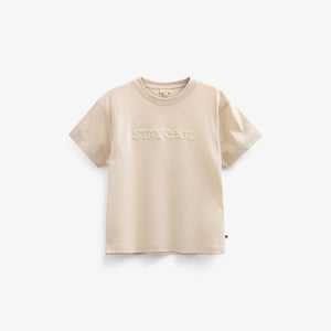 Slub jersey Embroidery T-shirt - Kids - Off White | 101159 Villum