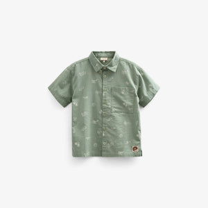 Bedrucktes Leinenmix Hemd - Tween - Dusty Green | 101166 William