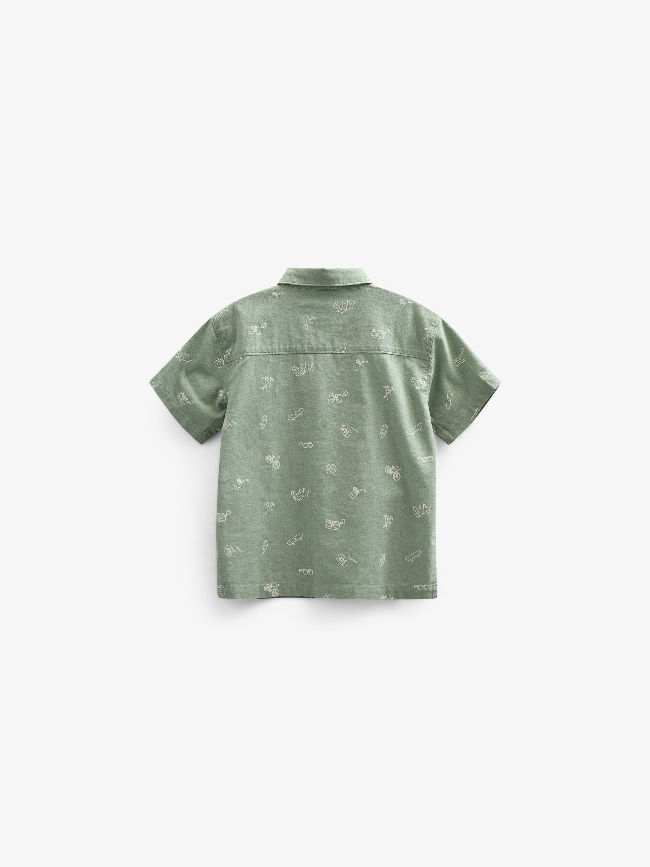 Bedrucktes Leinenmix Hemd - Tween - Dusty Green | 101166 William