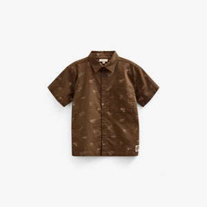 Bedrucktes Leinenmix Hemd - Tween - Dark Brown | 101168 William