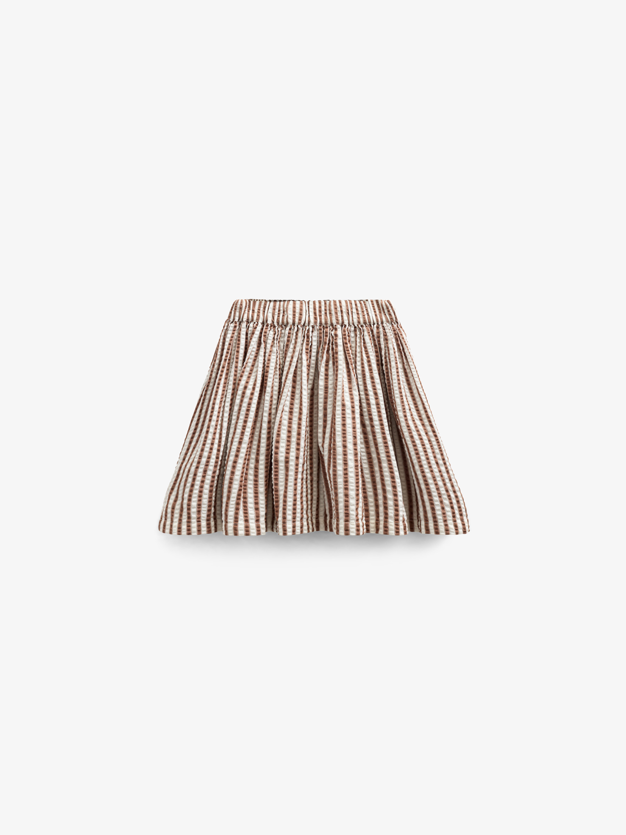 Gestreifter Seersucker-Rock - Kids - Brown | 101193 Nadia