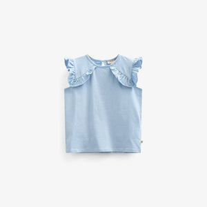 Jersey-Top mit Rüsche - Tween - Powder Blue | 101268 Selma
