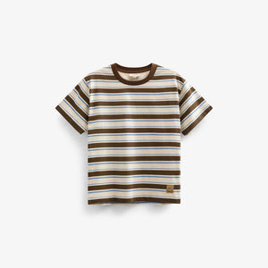Retro Striped T-shirt - Tween - Dark Brown | 101274 Steven