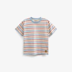 Retro Gestreiftes T-Shirt - Tween - Powder Blue | 101276 Steven
