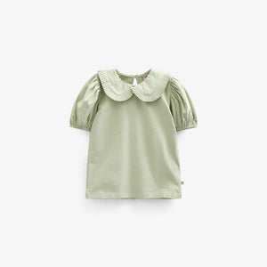 Jerseybluse mit Kragen - Kids - Powder Green | 101279 Nini