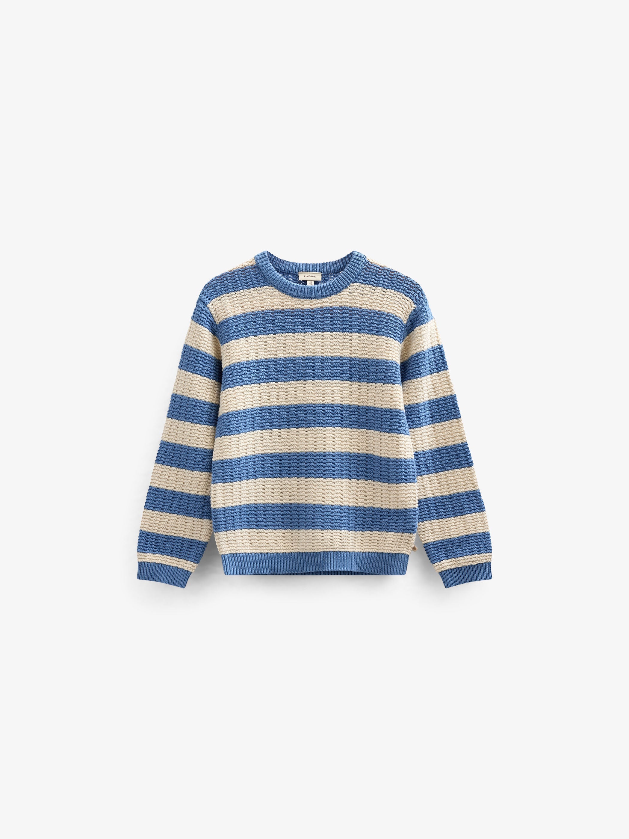 Gestreifter Strick - Kids - Dusty Blue / Offwhite | 101283 Brady
