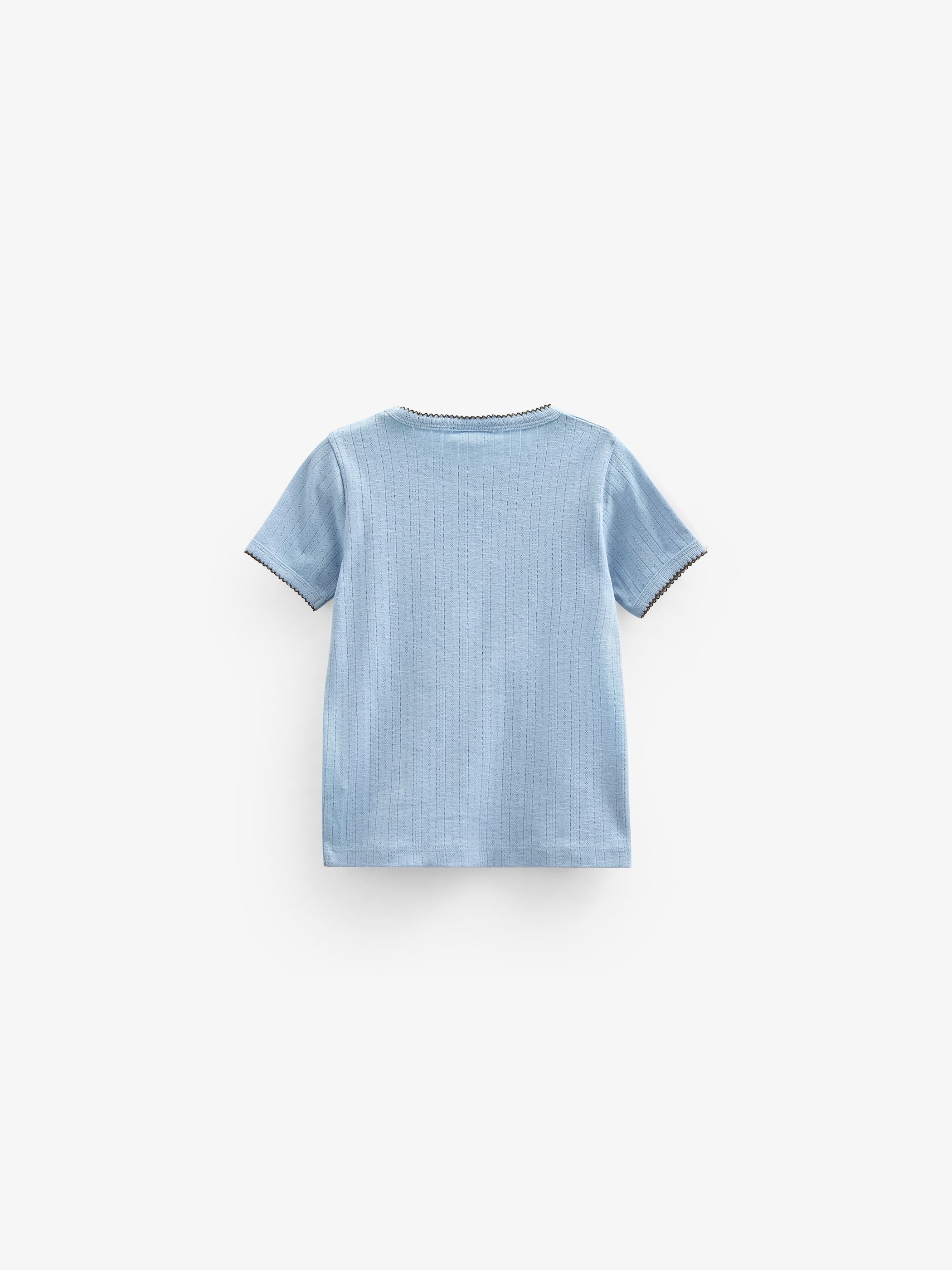 Pointelle T-Shirt mit Kontrast-Picot - Kids - Powder Blue | 101285 Drew
