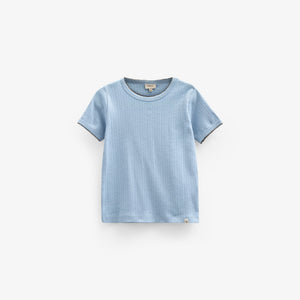 Pointelle T-Shirt mit Kontrast-Picot - Tween - Powder Blue | 101286 Drew