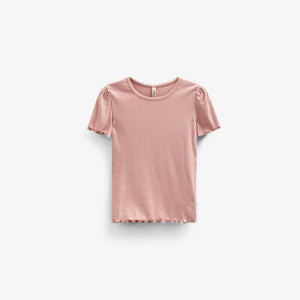 T-Shirt aus Modalripp - Kids - Rose Tan | 101298 Lottie