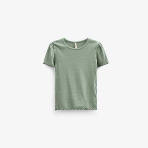 T-Shirt aus Modalripp - Tween - Dusty Green | 101303 Lottie