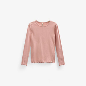 LangΓ€rmeliges T-Shirt aus Modalripp - Kids - Rose Tan | 101306 Lottie