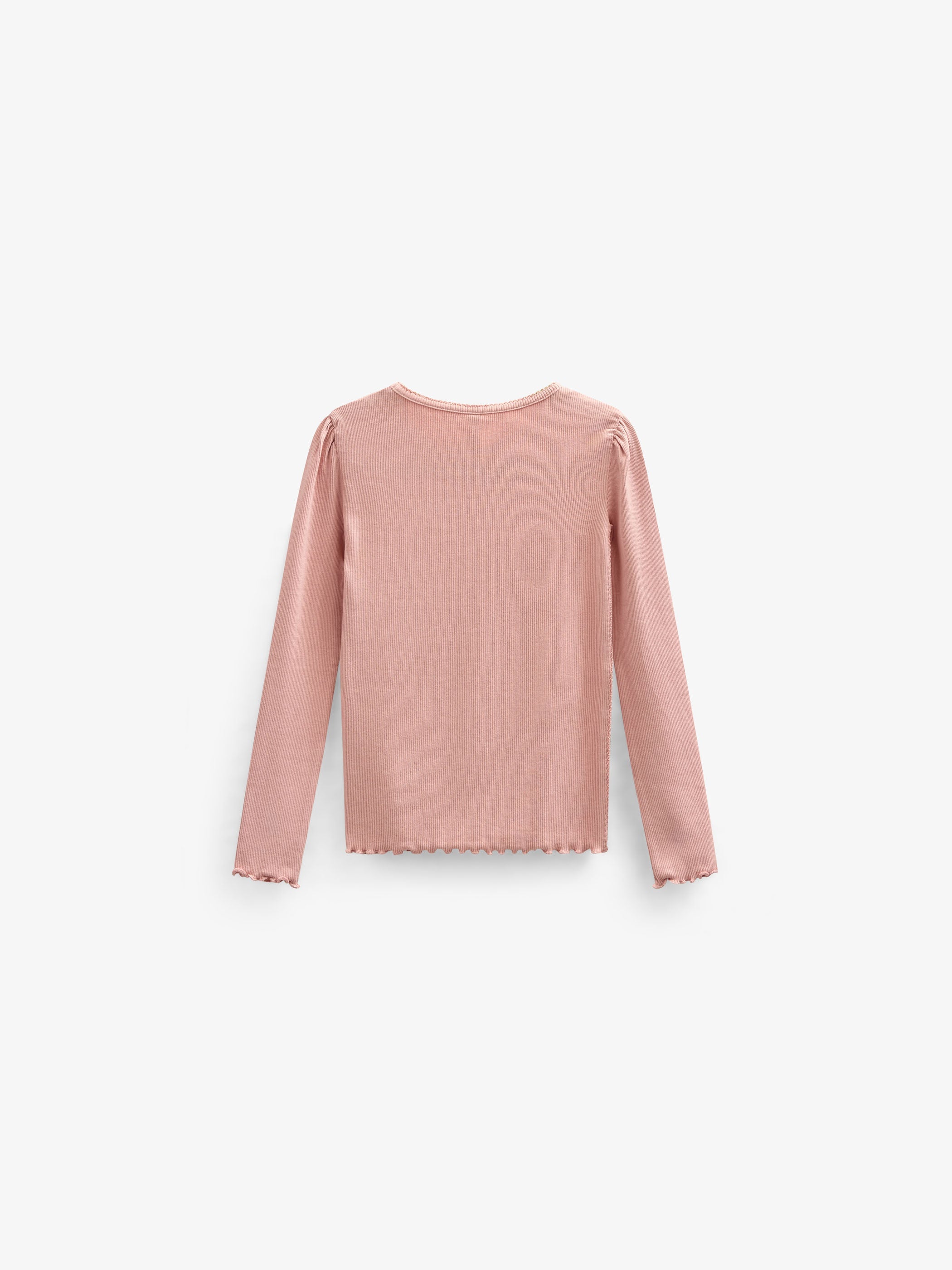 Modal Rib Long Sleeved T-shirt - Kids - Rose Tan | 101306 Lottie