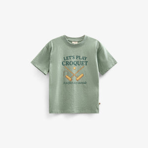 Croquet T-Shirt - Kids - Light Green Melange | 101338 Vincent