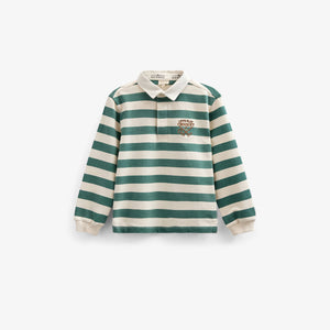 Gestreiftes Polo-Sweatshirt - Tween - Tropical Green/Offwhite | 101341 Marco
