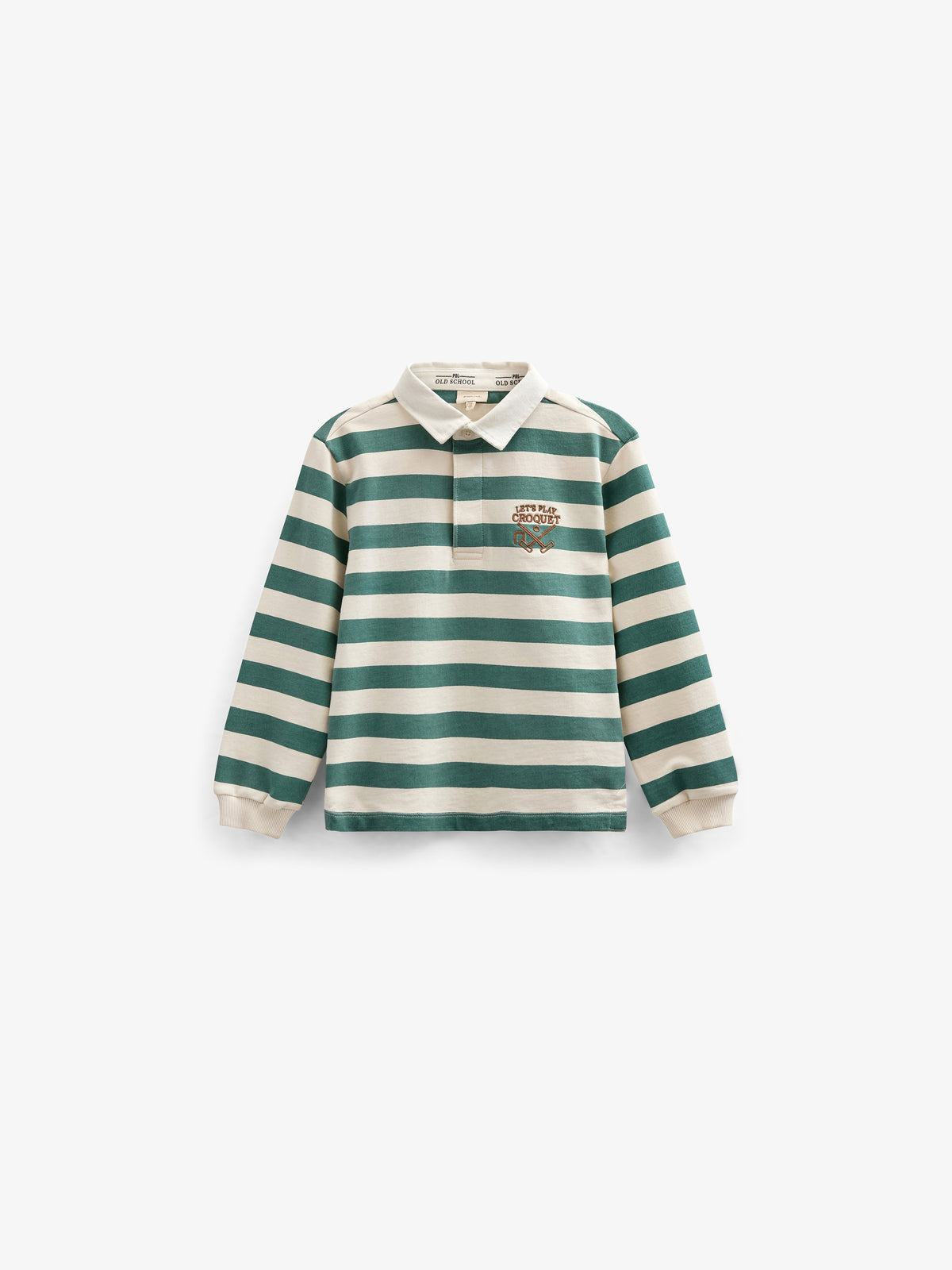 Gestreiftes Polo-Sweatshirt - Tween - Tropical Green/Offwhite | 101341 Marco