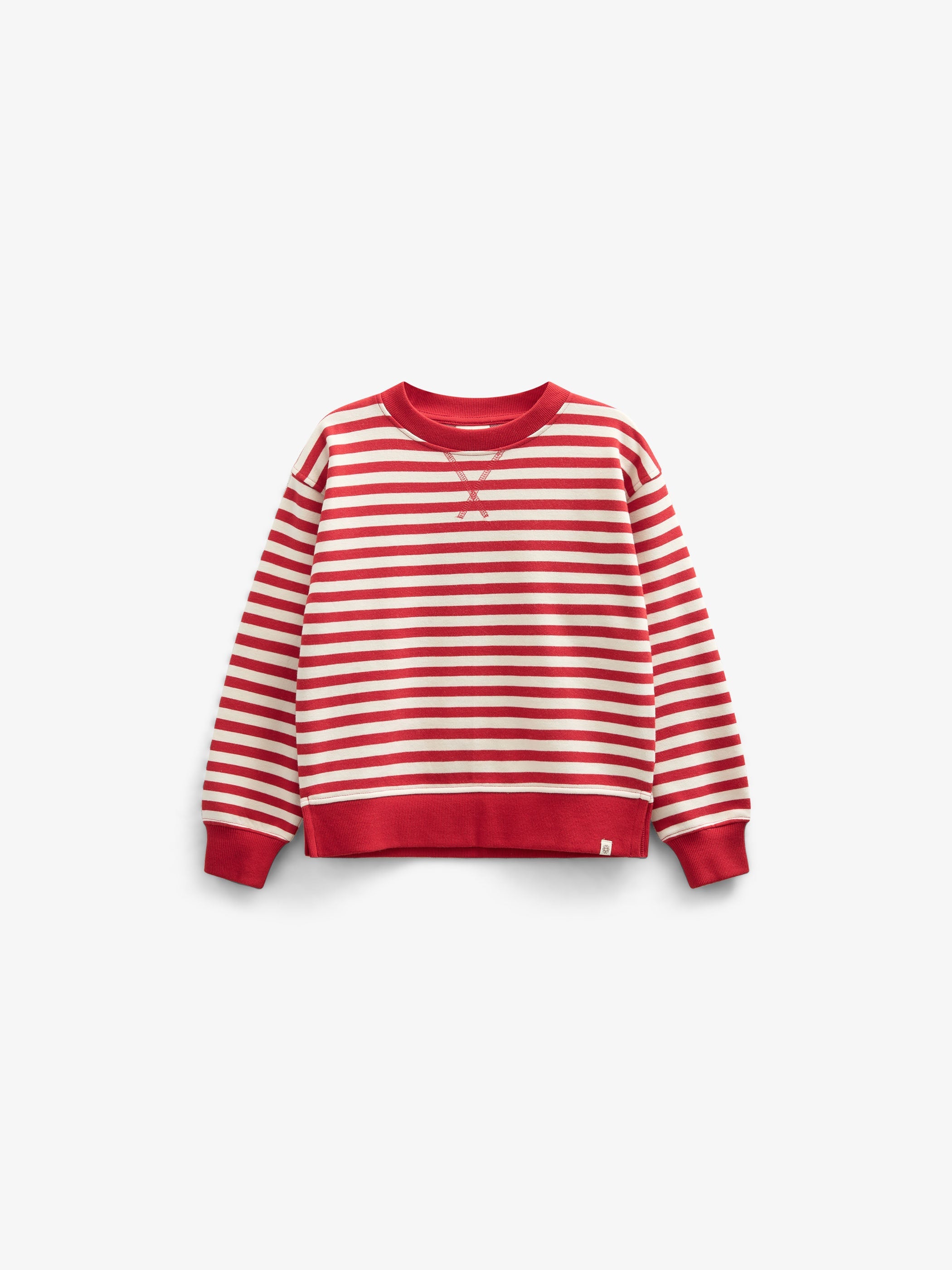 Gestreiftes Crewneck Sweatshirt - Kids - Cherry Red Stripe | 101342 Daniella