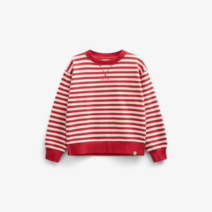 Gestreiftes Crewneck Sweatshirt - Tween - Cherry Red Stripe | 101343 Daniella