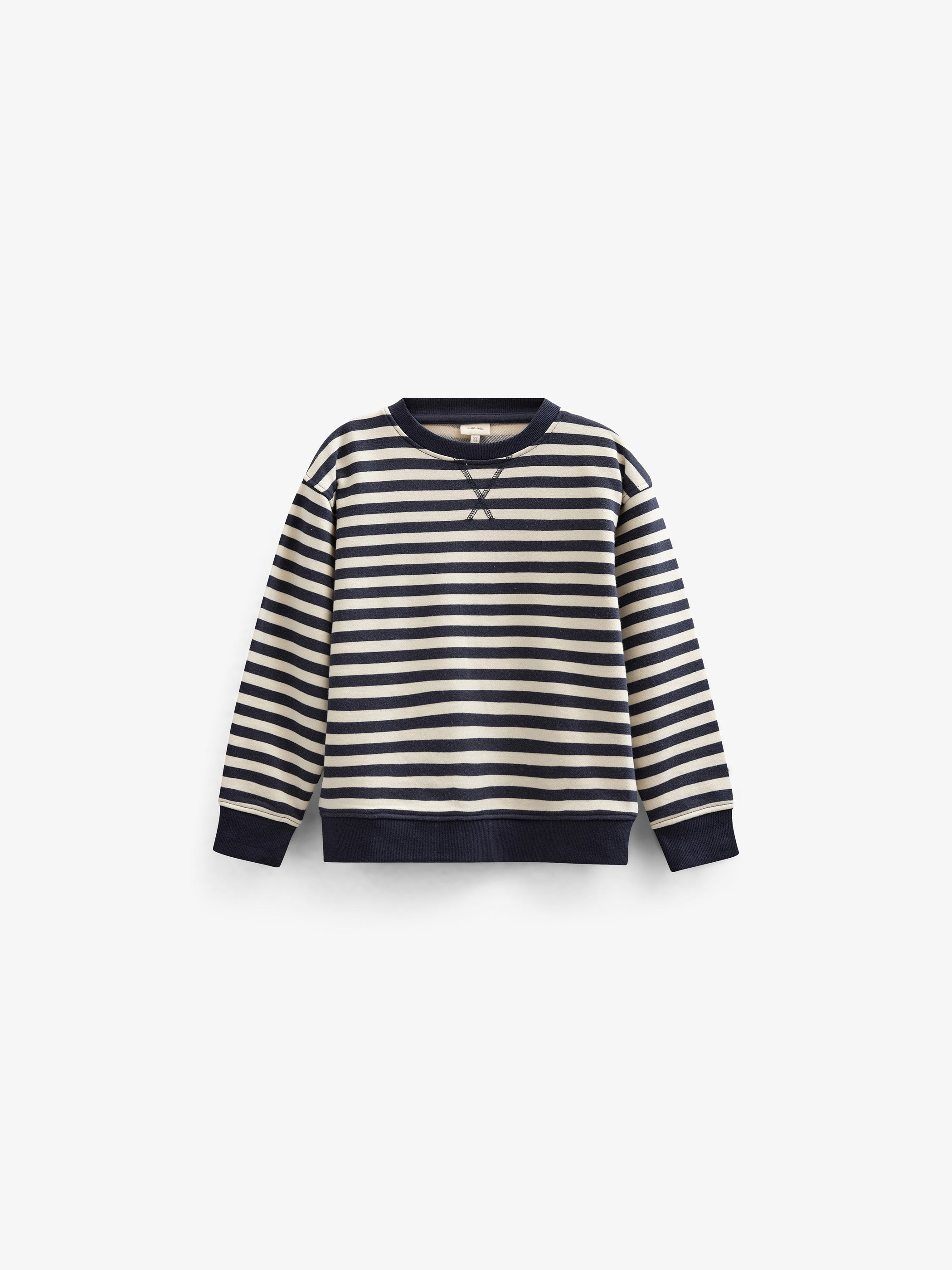 Striped Crewneck Sweatshirt - Kids - Navy Stripe | 101344 Cole