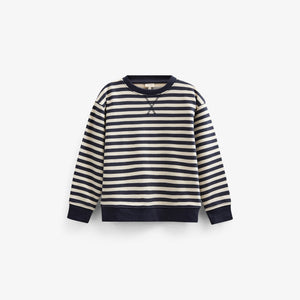 Striped Crewneck Sweatshirt - Tween - Navy Stripe | 101345 Cole