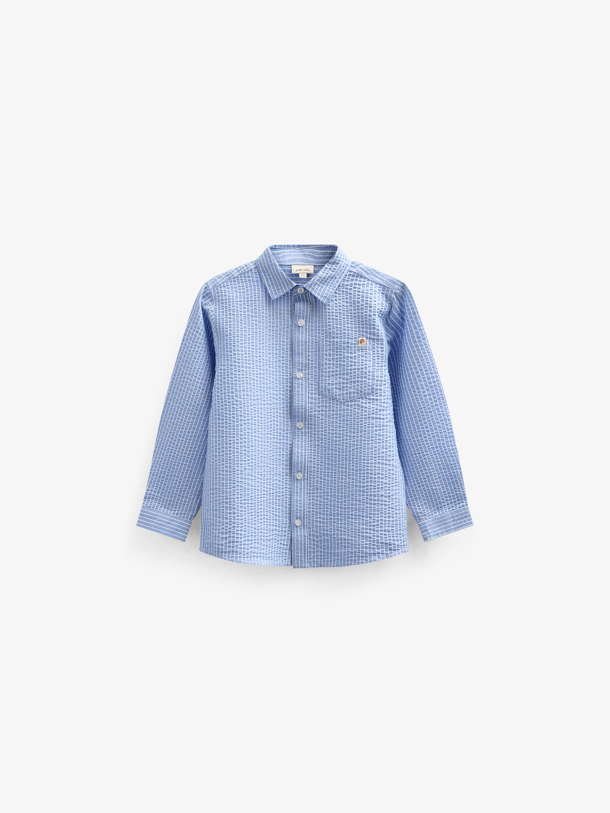 Gestreiftes Seersucker-Hemd - Tween - Blue Stripe | 101347 Patrick