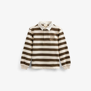 Gestreiftes Polo-Sweatshirt - Kids - Dark Brown/Offwhite | 101397 Marco