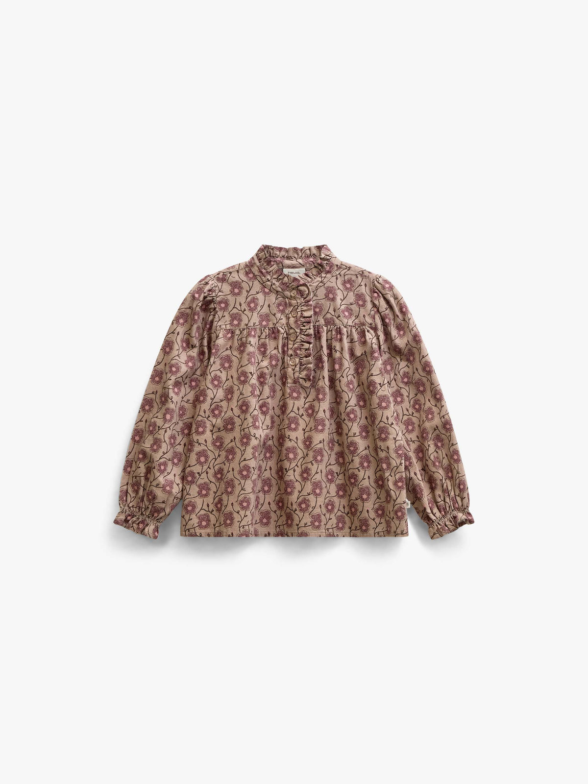 Geblümte Baumwollbluse mit Knopfleiste Tween - Rose/Bordeaux | 101434 Nova