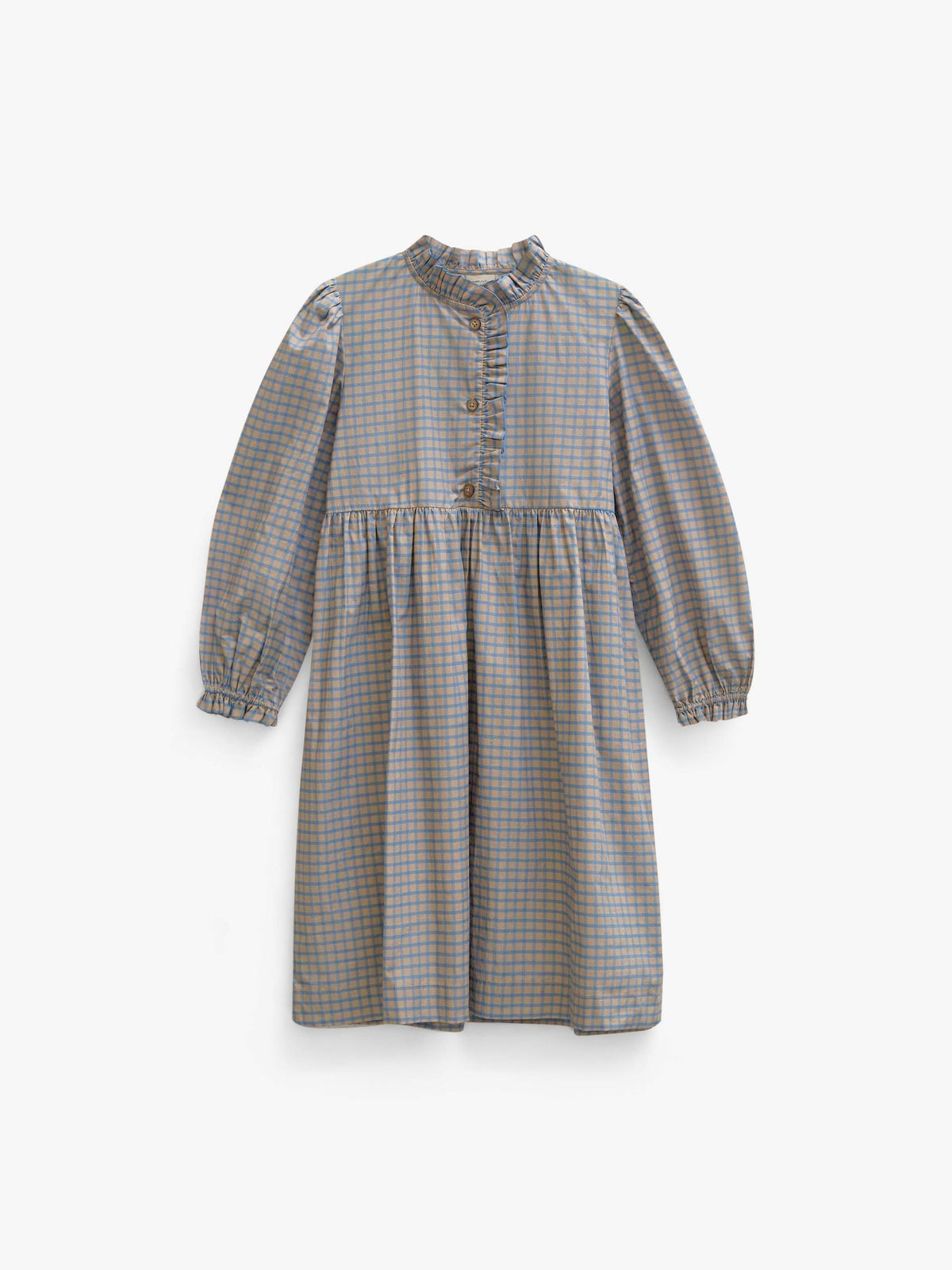 Popelinekleid mit Knopfleiste Tween - Blue Check | 101438 Julia
