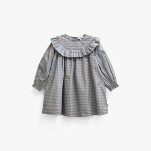 Popelinekleid mit Rüschen Kids - Blue Check | 101441 Julia