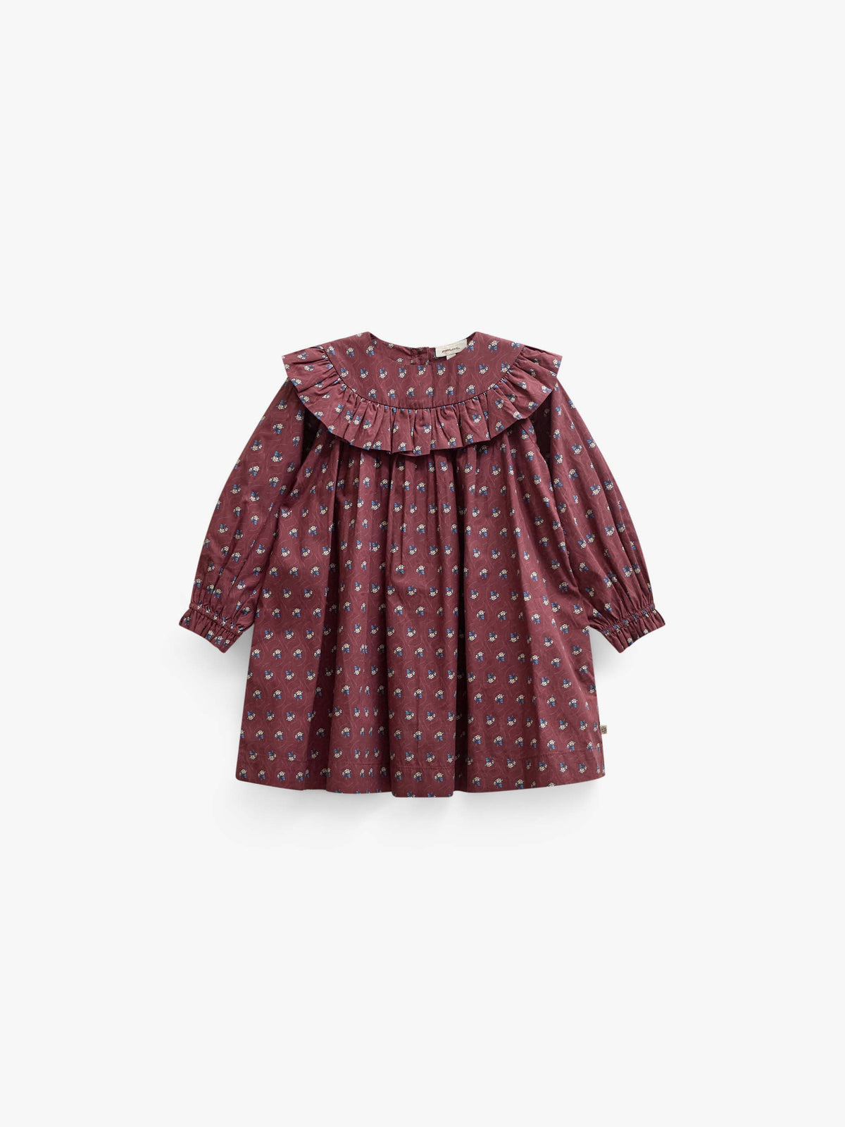 Popelinekleid mit Rüschen Kids - Bordeaux Flowerprint | 101442 Julia