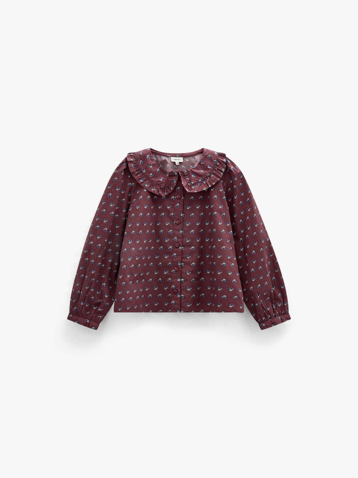 Popelinebluse mit Rüschenkragen Tween - Bordeaux Flowerprint | 101454 Julia