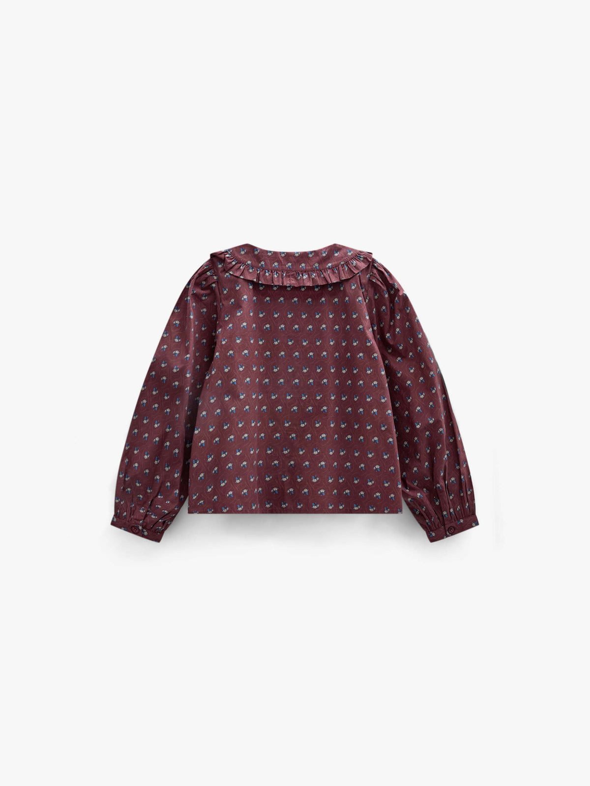 Popelinebluse mit Rüschenkragen Tween - Bordeaux Flowerprint | 101454 Julia