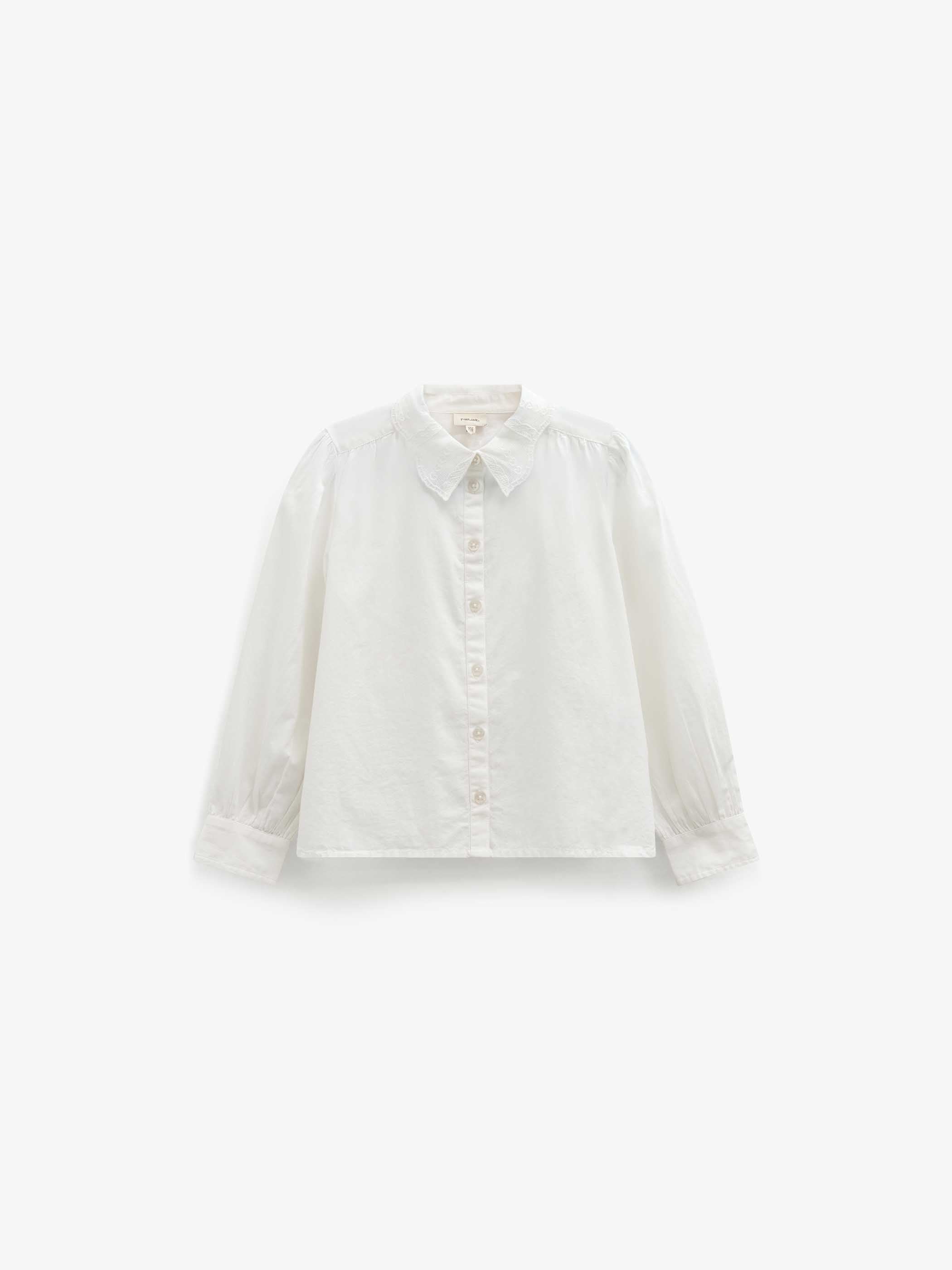Baumwollhemd mit Spitzenkragen Kids - Offwhite | 101459 Holly