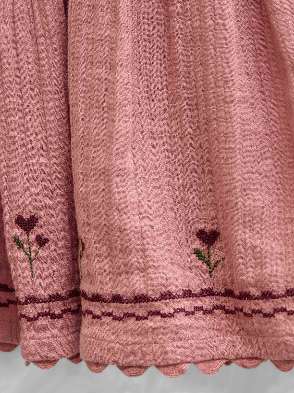 Musselinrock mit Kreuzstichstickerei Tween - Dusty Rose | 101470 Laureen
