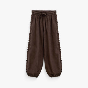 Cordhose mit Zickzackborte Kids - Dark Brown | 101481 Sille