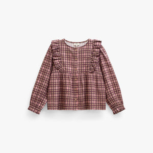 Karierte Baumwollbluse mit Rüschen Tween - Rose | 101494 Penny