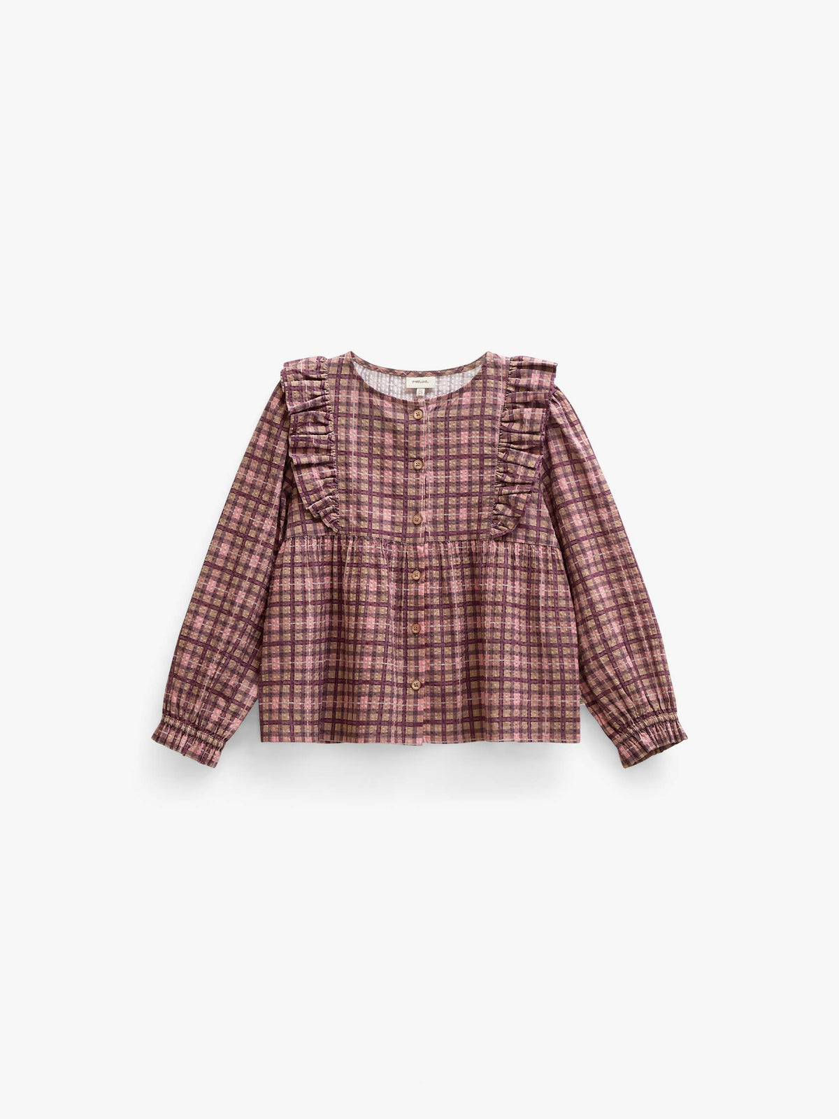 Karierte Baumwollbluse mit Rüschen Tween - Rose | 101494 Penny