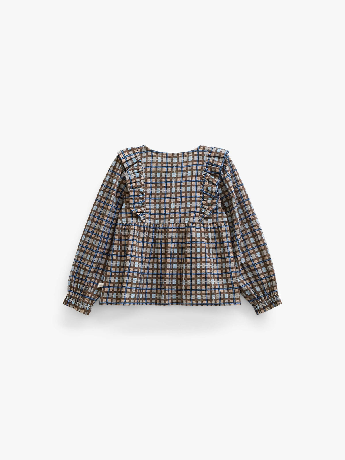 Karierte Baumwollbluse mit Rüschen Tween - Blue | 101496 Penny