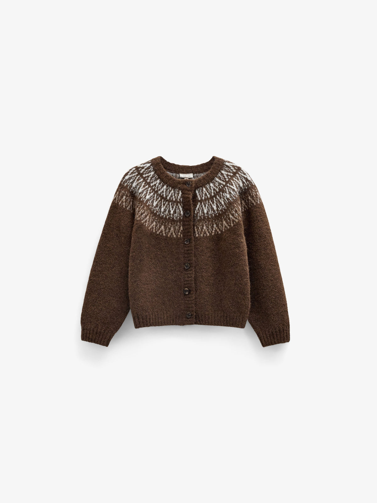 Jacquard-Strickjacke Tween - Brown | 101524 Daniella