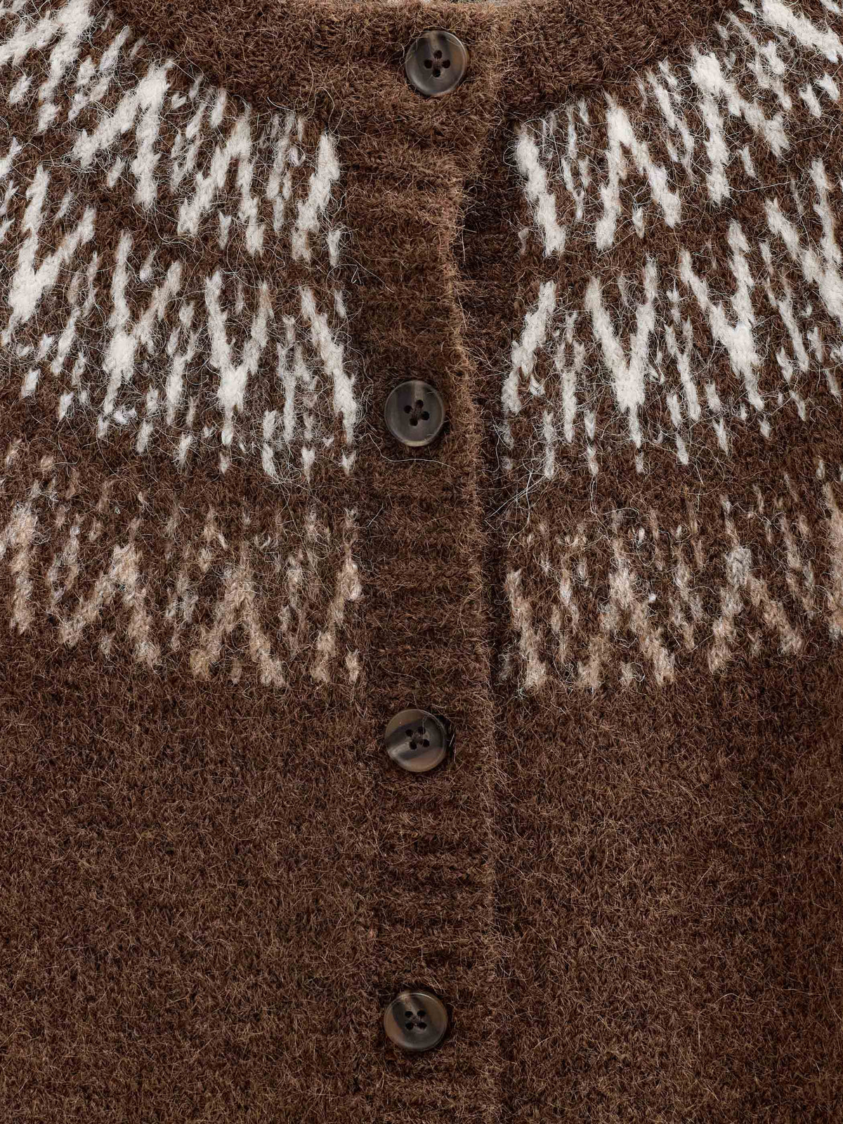 Jacquard-Strickjacke Kids - Brown | 101523 Daniella