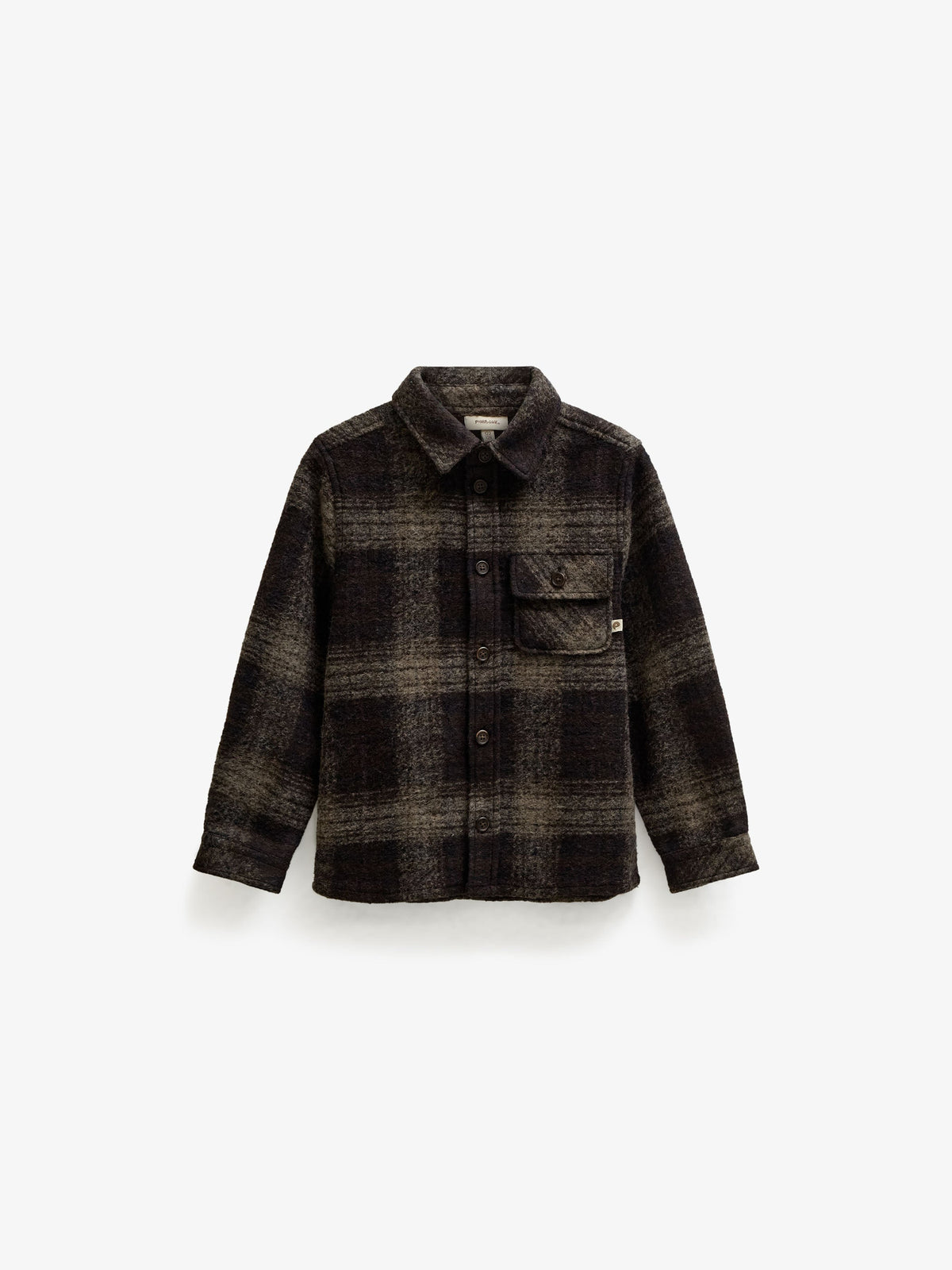 Kariertes Overshirt aus gebürsteter Wollmischung Kids - Brown Check | 101525 Daxton