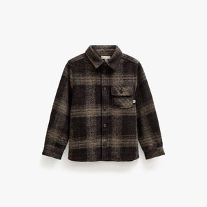 Kariertes Overshirt aus gebürsteter Wollmischung Kids - Brown Check | 101525 Daxton