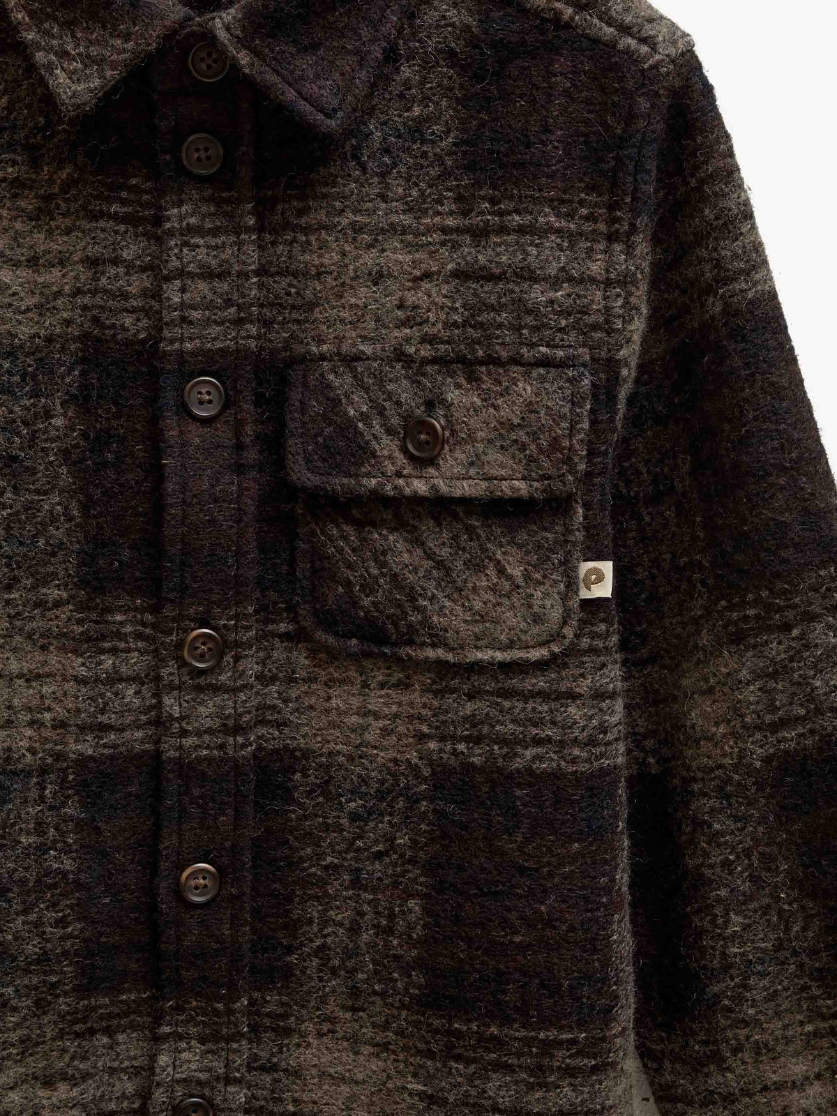 Kariertes Overshirt aus gebürsteter Wollmischung Kids - Brown Check | 101525 Daxton