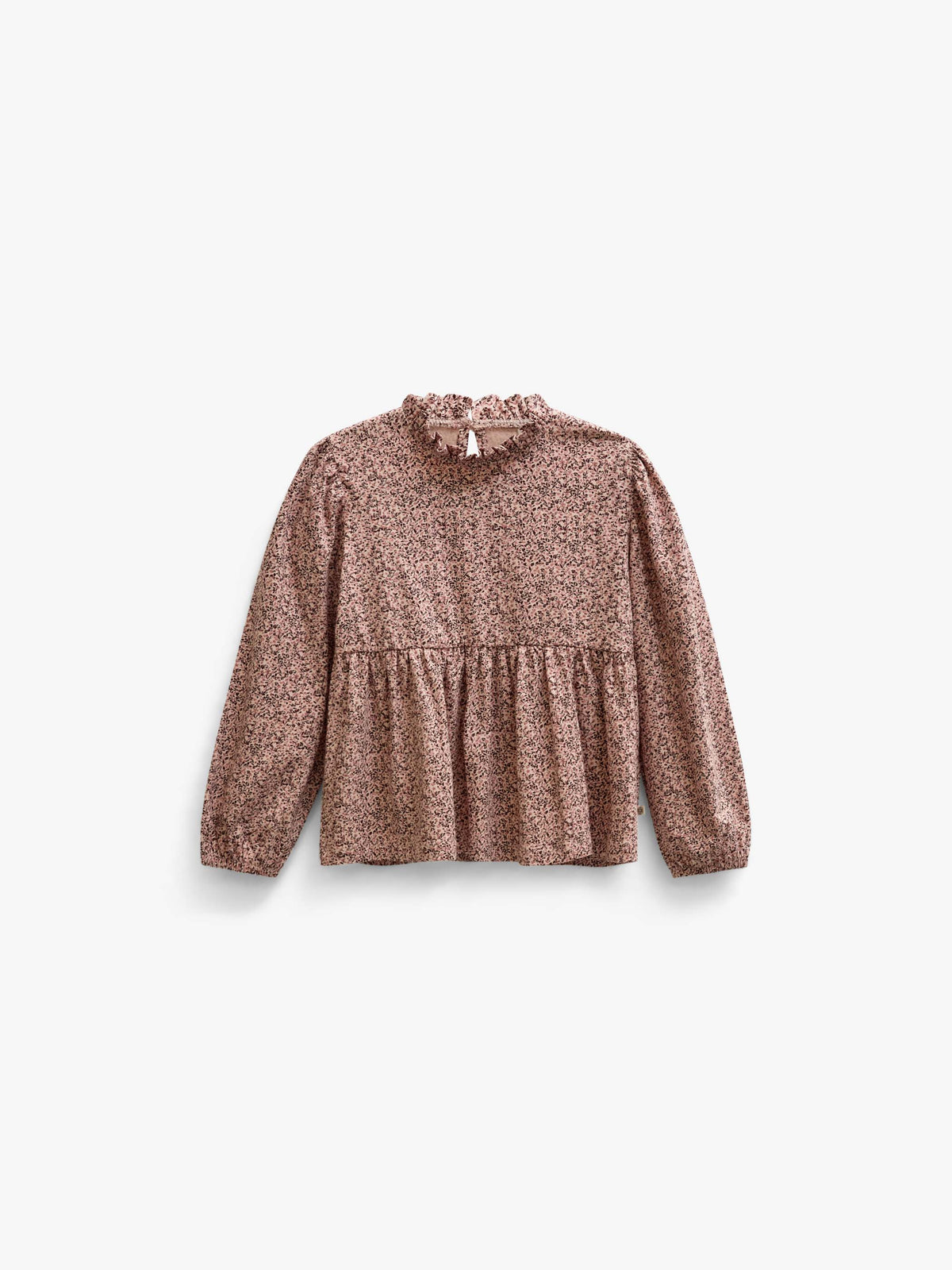 Kleingeblümte Jerseybluse mit Schößchen Kids - Rose/Bordeaux | 101543 Heidi