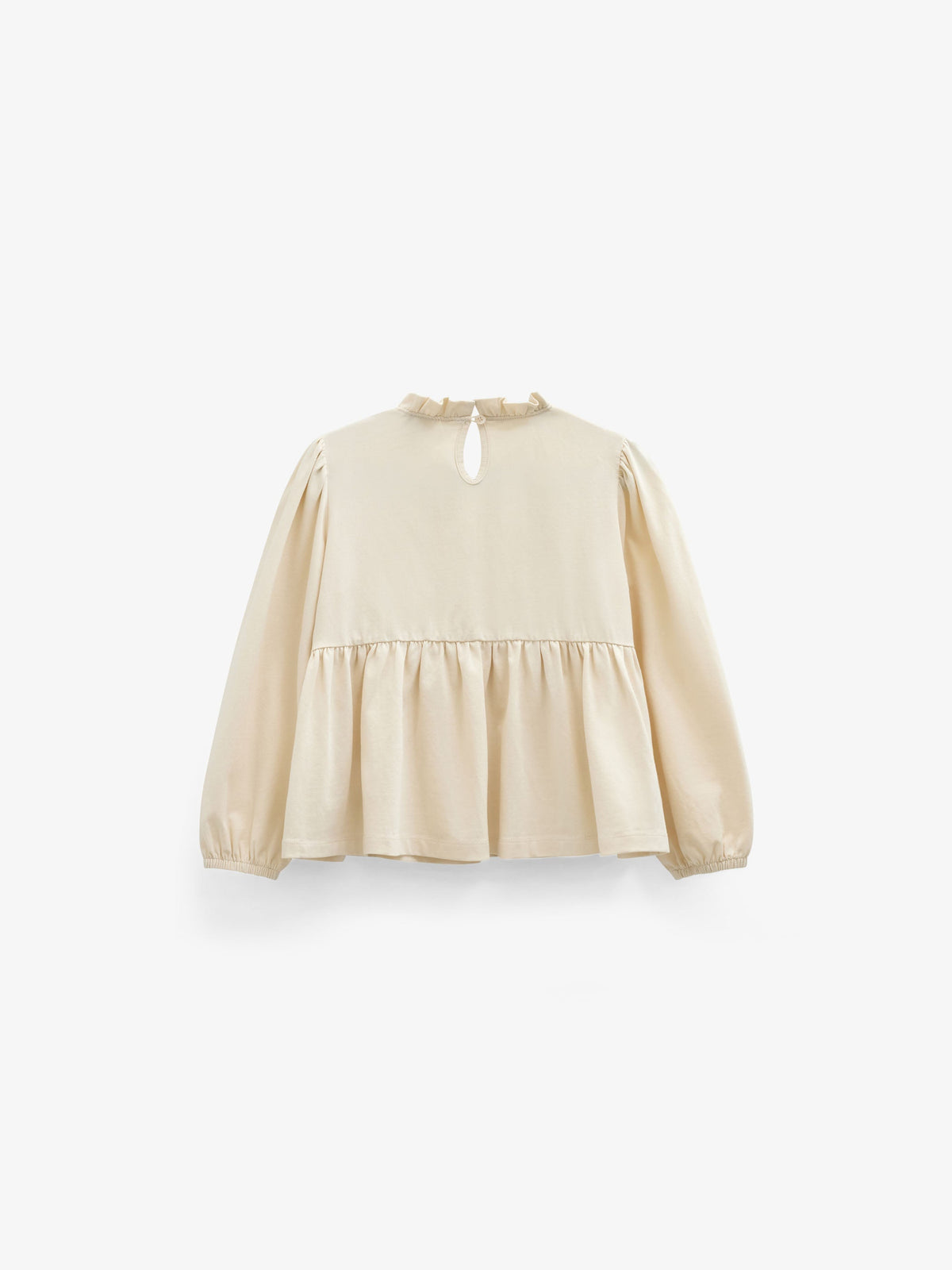Solid Peplum Jersey Blouse - Kids - Offwhite | 101545 Heidi